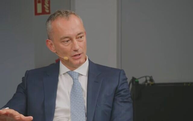 Board of Peace High Representative for Gaza Nickolay Mladenov speaks at the Munich Security Forum on February 13, 2026. (Screen capture/YouTube)